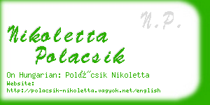 nikoletta polacsik business card